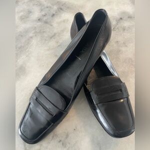 Prada Black Leather Penny loafer flats